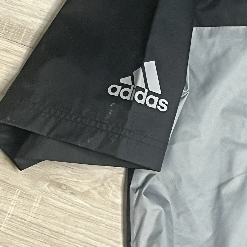 Adidas Golf Climate Storm Black/Gray‎ Short Sleeve Windbreaker Pullover Sz Large